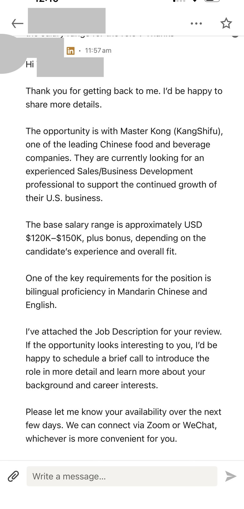 點我看大圖 美國南加州|康師傅面試官問前份薪資,我告知違法後被嗆!I’m probably more American than you,分享面試經歷後被要求刪文否則提告誹謗
