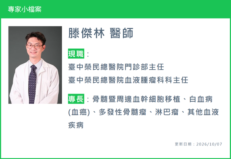 醫：多發性骨髓瘤第一線治療力拚「深度」健保給付仍待補足