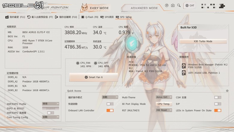 Q萌形象二次元雕妹 技嘉 B850 AORUS ELITE-P ICE主機板