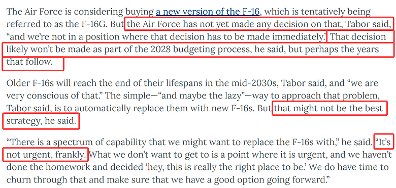 帝国空军向国会提交2035战斗机队数量及组成愿景报告