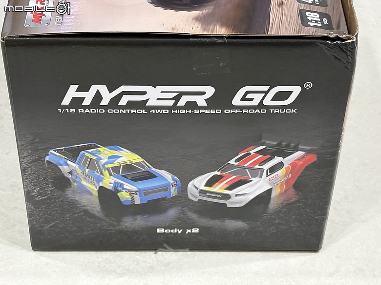 MJX Hyper Go 18208 開箱心得:1/18 四驅越野遙控車,兩套車殼、兩顆電池的入門款