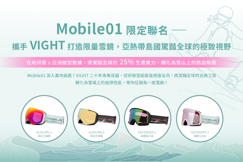 贊助 🇹🇼 台灣製造的驕傲！2025 Mobile01 x VIGHT 聯名雪鏡，限量預購重磅登場！