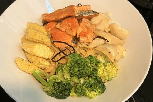 蒜香鹽昆布清炒義大利麵