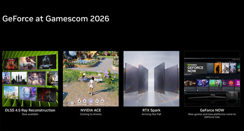 NVIDIA 在 Gamescom 推出 DLSS 4.5 光線重建功能 還有 RTX Spark 筆電平台遊戲支援等更多消息