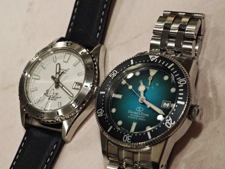 五十歲的兩隻新玩具-- Orient Star M42 龍泉洞 + Orient Mako 40 Snoopy 75th
